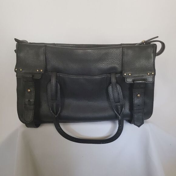 Vince Camuto Women’s Leather Satchel Black Medium Handbag Top-Grain Tote Classic - Picture 1 of 11